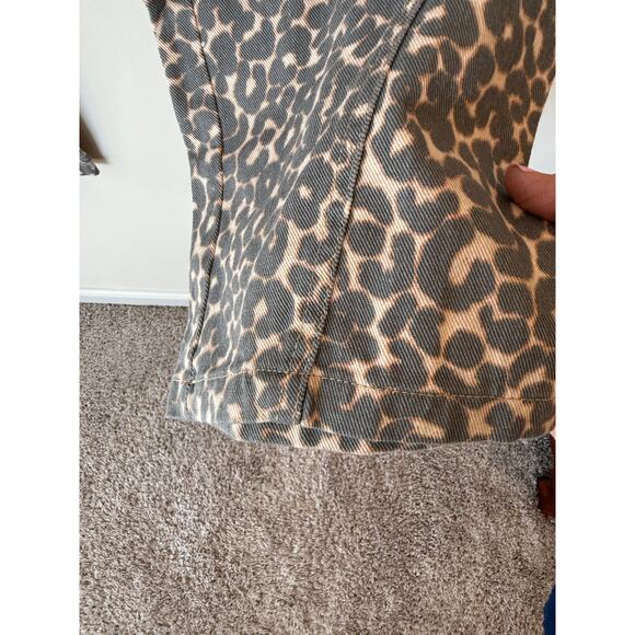 NWT Wild Fable Mid Rise Wide Leg Baggy Jeans Beige Leopard Women's Size Medium - Picture 5 of 12